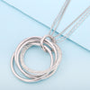 Elegant Silverly Round Big Circles Pendant Long Necklace for Women Simple Layered Chain Big Pendant Necklaces Girl 2022 Jewelry