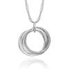 Elegant Silverly Round Big Circles Pendant Long Necklace for Women Simple Layered Chain Big Pendant Necklaces Girl 2022 Jewelry