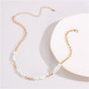 Elegant Simulated Pearl Necklace For Women Geometric White Pearl Gold Color Clavicle Chain Choker Neckalces Jewelry