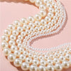 Elegant Vintage White Imitation Pearl Choker Necklace For Women Big Round Pearls Beaded Wedding Necklace Charm Jewelry