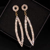 Elegant Wedding Accessories Jewelry Silver Color Crystal Long Earrings Sparkling Big Drop Dangle Earrings For Women Brides E1749