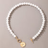 Elegant White Imitation Pearl Choker Necklace Big Round Pearl Wedding Necklace for Women Charm Jewelry