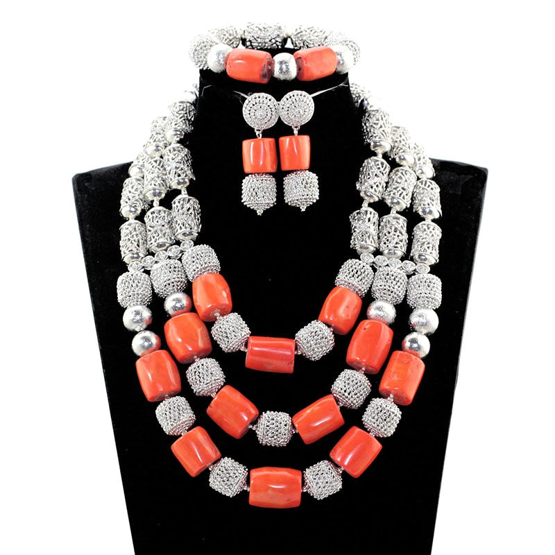 SUNRISE LIGHTING White African Coral Beads Jewelry Set For Women, Gemstone,  No Gemstone : Amazon.ca: Clothing, Shoes & Accessories