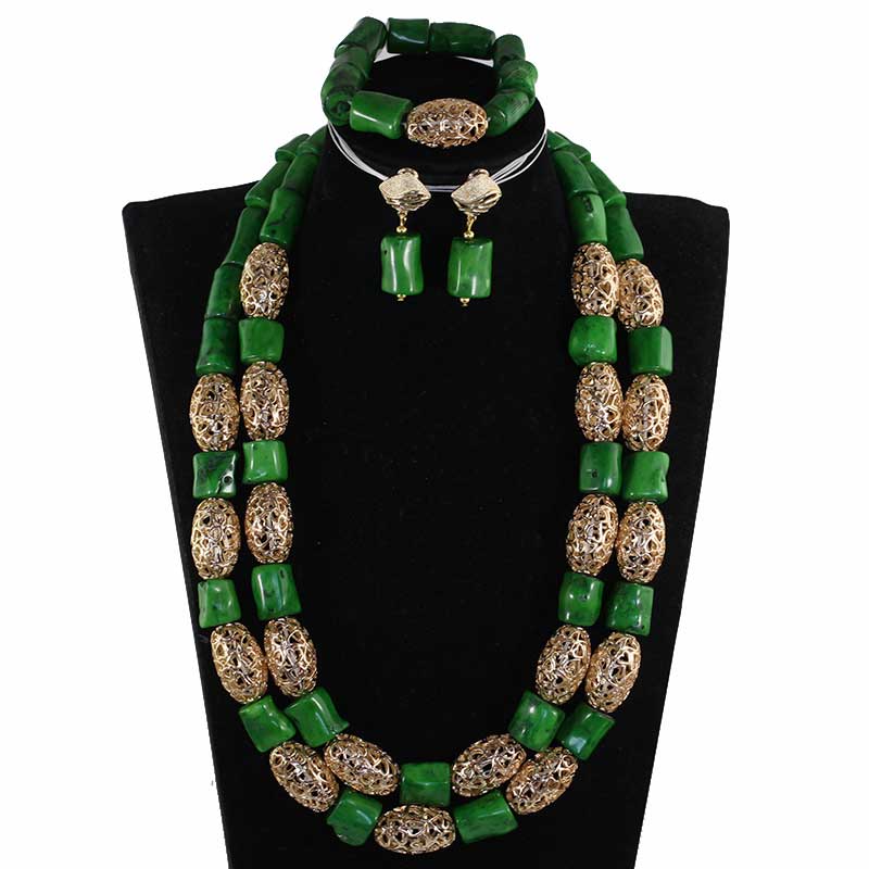 Elegant Women Coral Costume Bridal Jewelry Set 26 inches Real Coral Beads Necklace Set for African Traditional Wedding CNR164