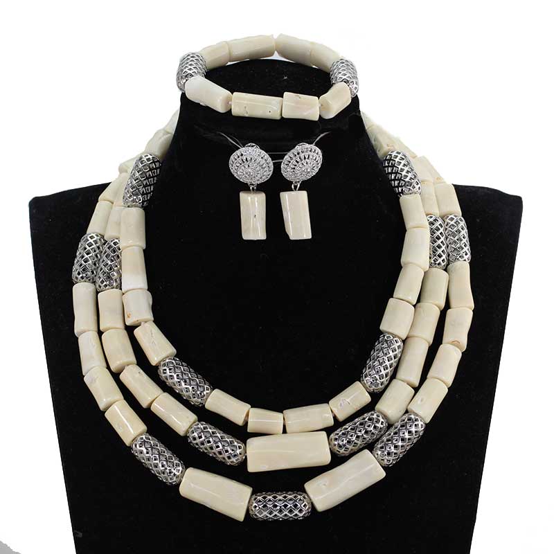 Elegant Women Coral Costume Bridal Jewelry Set 26 inches Real Coral Beads Necklace Set for African Traditional Wedding CNR164