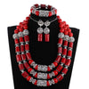 Elegant Women Coral Costume Bridal Jewelry Set 26 inches Real Coral Beads Necklace Set for African Traditional Wedding CNR164