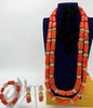 Elegant Women Coral Costume Bridal Jewelry Set 26 inches Real Coral Beads Necklace Set for African Traditional Wedding CNR164