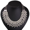 Elegant Women Jewelry Accessories  Imitation Pearls Pendant Choker Double Layer Alloy Chain White Pearl Necklace For Party