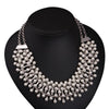 Elegant Women Jewelry Accessories  Imitation Pearls Pendant Choker Double Layer Alloy Chain White Pearl Necklace For Party