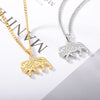 Elephant Necklace Golden Cuban Chain Hanging Stainless Steel Elephant Pendant Collar Docona Bohemian Jewelry Gift  Item