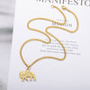 Elephant Necklace Golden Cuban Chain Hanging Stainless Steel Elephant Pendant Collar Docona Bohemian Jewelry Gift  Item