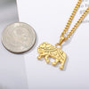 Elephant Necklace Golden Cuban Chain Hanging Stainless Steel Elephant Pendant Collar Docona Bohemian Jewelry Gift  Item
