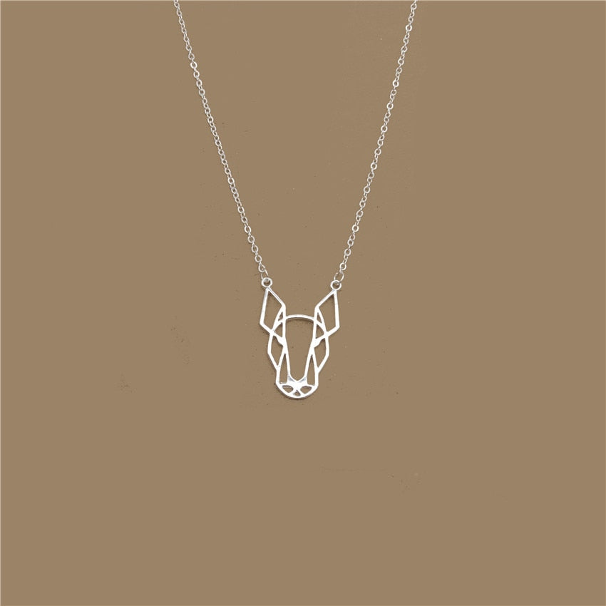 Elfin 2020 Hollow Bull Terrier Necklace Gold Color Silver Color Dog Jewellery Blslterrier Pendant Necklace Women Steampunk