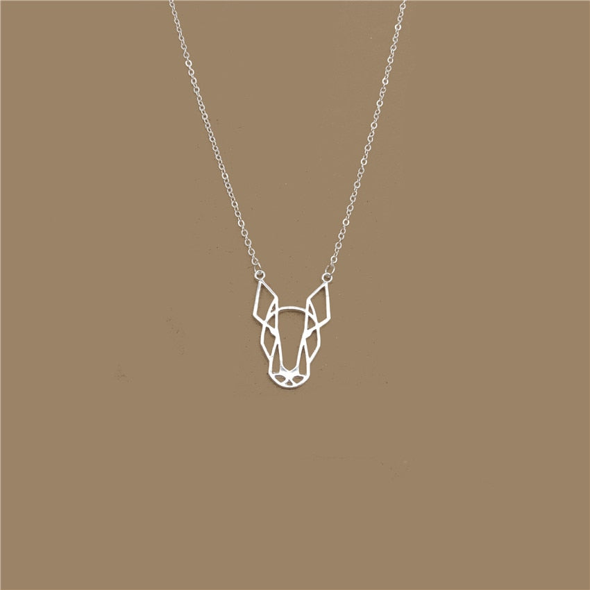 Elfin 2020 Hollow Bull Terrier Necklace Gold Color Silver Color Dog Jewellery Blslterrier Pendant Necklace Women Steampunk