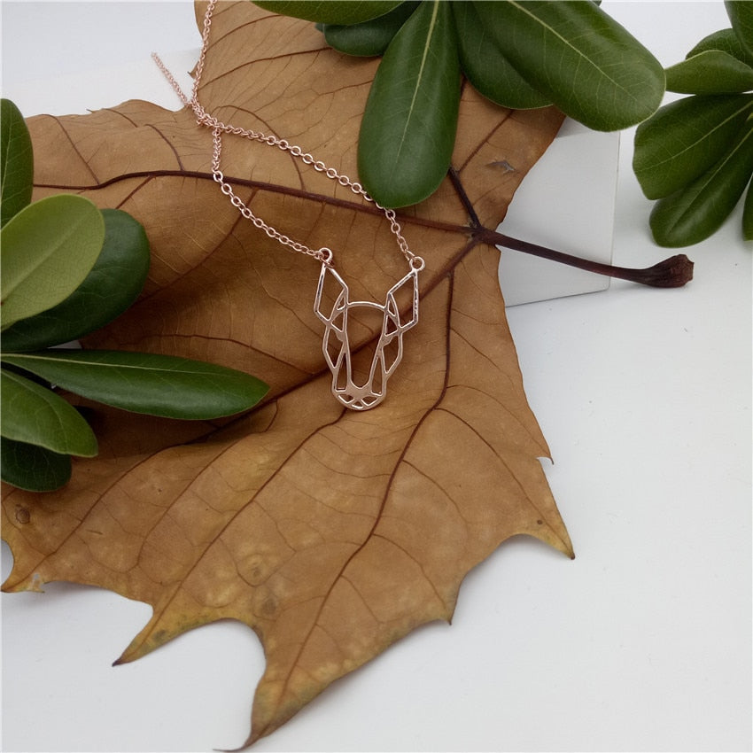 Elfin 2020 Hollow Bull Terrier Necklace Gold Color Silver Color Dog Jewellery Blslterrier Pendant Necklace Women Steampunk
