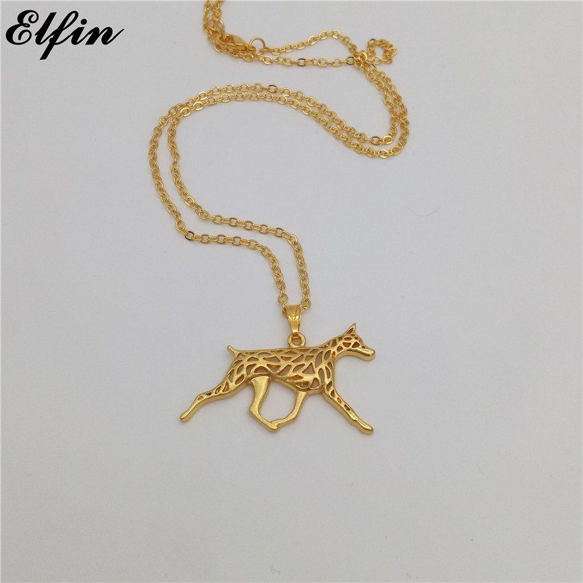 2020 Trendy Doberman Necklace Gold Color Silver Color Dog Jewellery Doberman Pinscher Pendant Necklace Women Steampunk