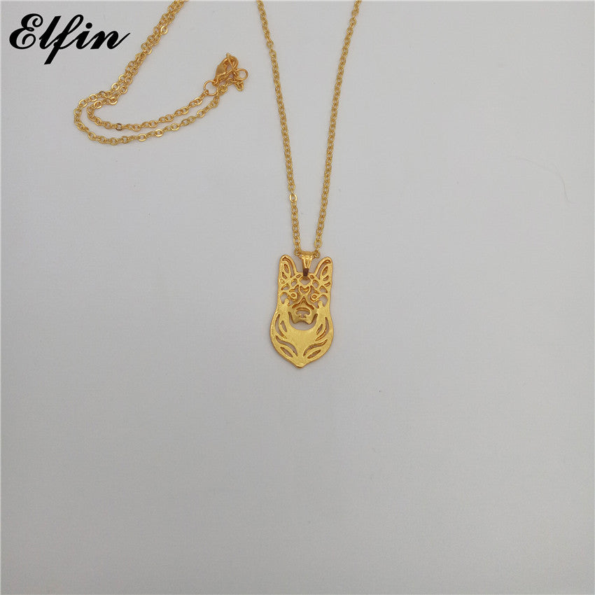 2020 Trendy German Shepherd Necklace Gold Color Silver Color Dog Jewellery Pendant Necklace Women steampunk