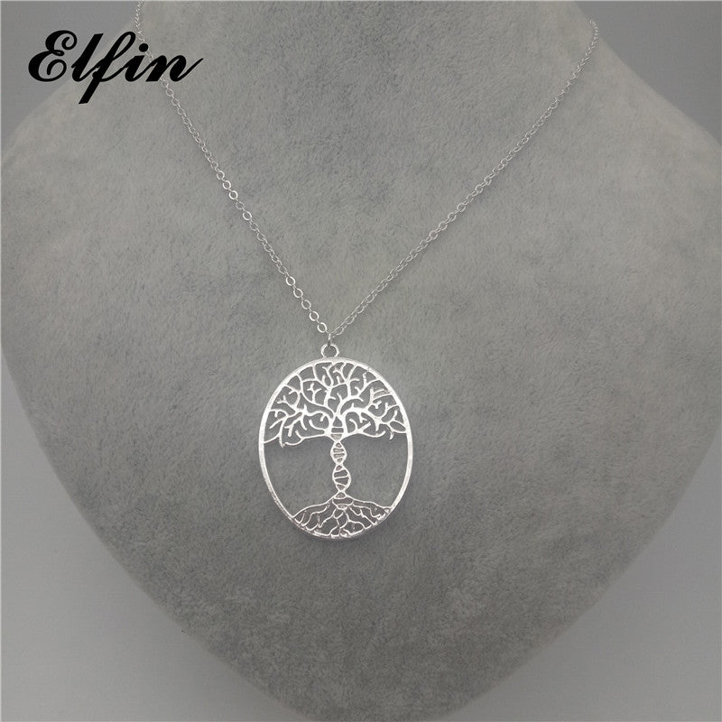 2020 Trendy bioscience Molecule Necklace Gold Color Silver Color Tree of life with a DNA Pendant Necklace Women steampunk