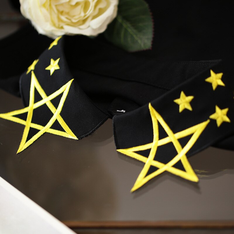 Embroidered Star Necklace Vest Blouse Fake Collar color embroidery necklace vest shirt fake collar