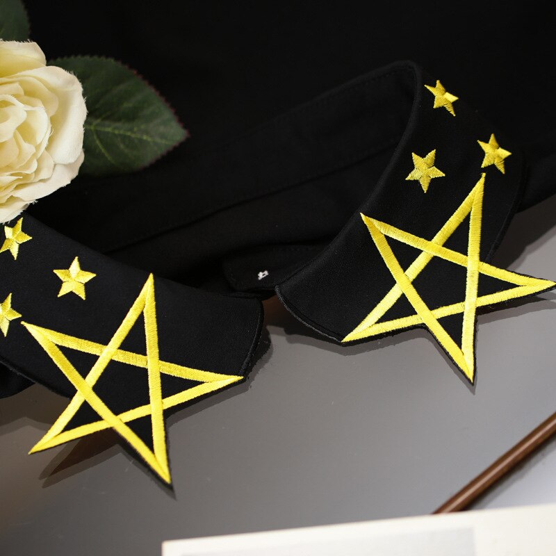 Embroidered Star Necklace Vest Blouse Fake Collar color embroidery necklace vest shirt fake collar