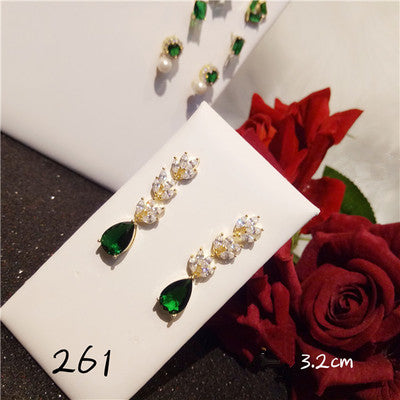 Emerald Drop Earrings For Women S925 Sterling Silver Ear Needle Fine Jewelry Simple Exquisite Bridal Wedding Brincos Accessories