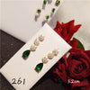 Emerald Drop Earrings For Women S925 Sterling Silver Ear Needle Fine Jewelry Simple Exquisite Bridal Wedding Brincos Accessories