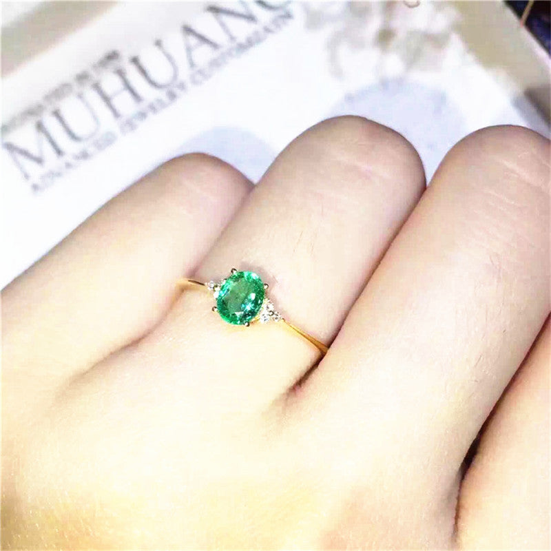 100% Real Natural Emerald Ring Gemstone Wedding Engagement Rings For Women  Fine Jewelry Gift Wholesale - Rings - AliExpress