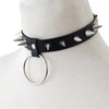 Emo Spike Choker Cool Punk  Black Faux Leather Collar For Girls  Chocker Goth Necklace Gothic Accessories