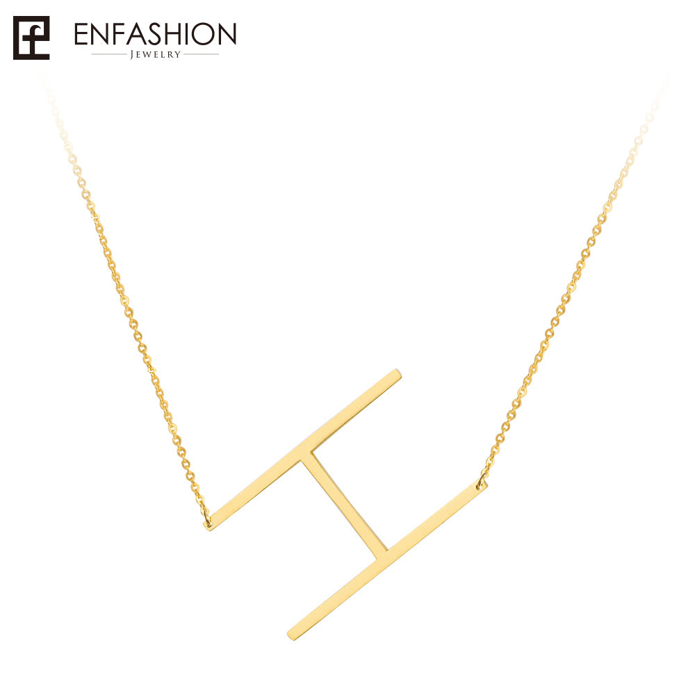 Letter Necklaces Alphabet Initial Pendants Necklace Gold Color Stainless Steel Choker Necklace for Women Jewelry