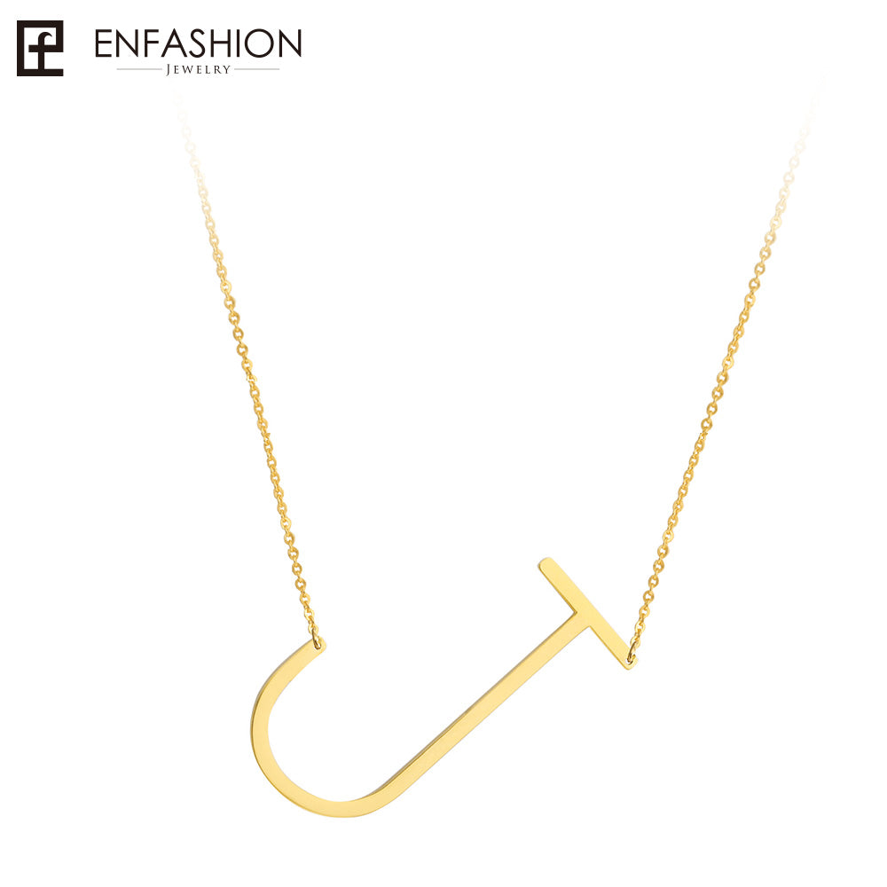Letter Necklaces Alphabet Initial Pendants Necklace Gold Color Stainless Steel Choker Necklace for Women Jewelry