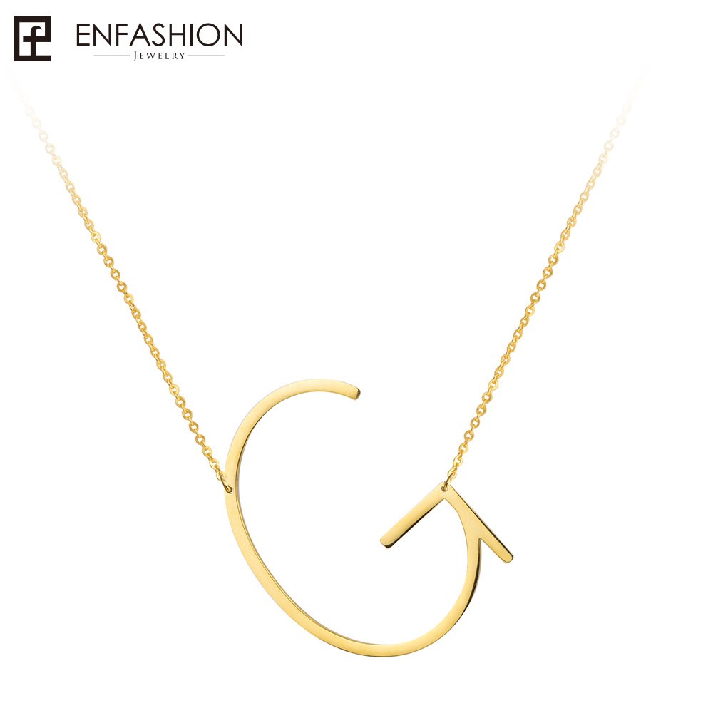 Letter Necklaces Alphabet Initial Pendants Necklace Gold Color Stainless Steel Choker Necklace for Women Jewelry