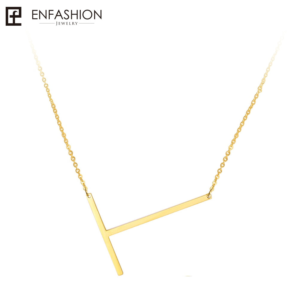 Letter Necklaces Alphabet Initial Pendants Necklace Gold Color Stainless Steel Choker Necklace for Women Jewelry