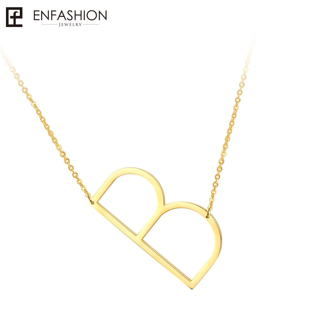 Letter Necklaces Alphabet Initial Pendants Necklace Gold Color Stainless Steel Choker Necklace for Women Jewelry
