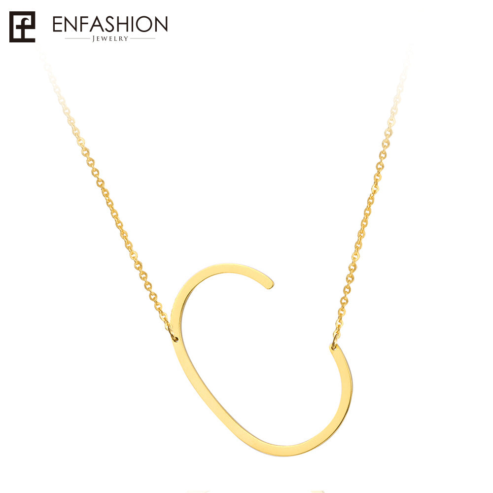 Letter Necklaces Alphabet Initial Pendants Necklace Gold Color Stainless Steel Choker Necklace for Women Jewelry
