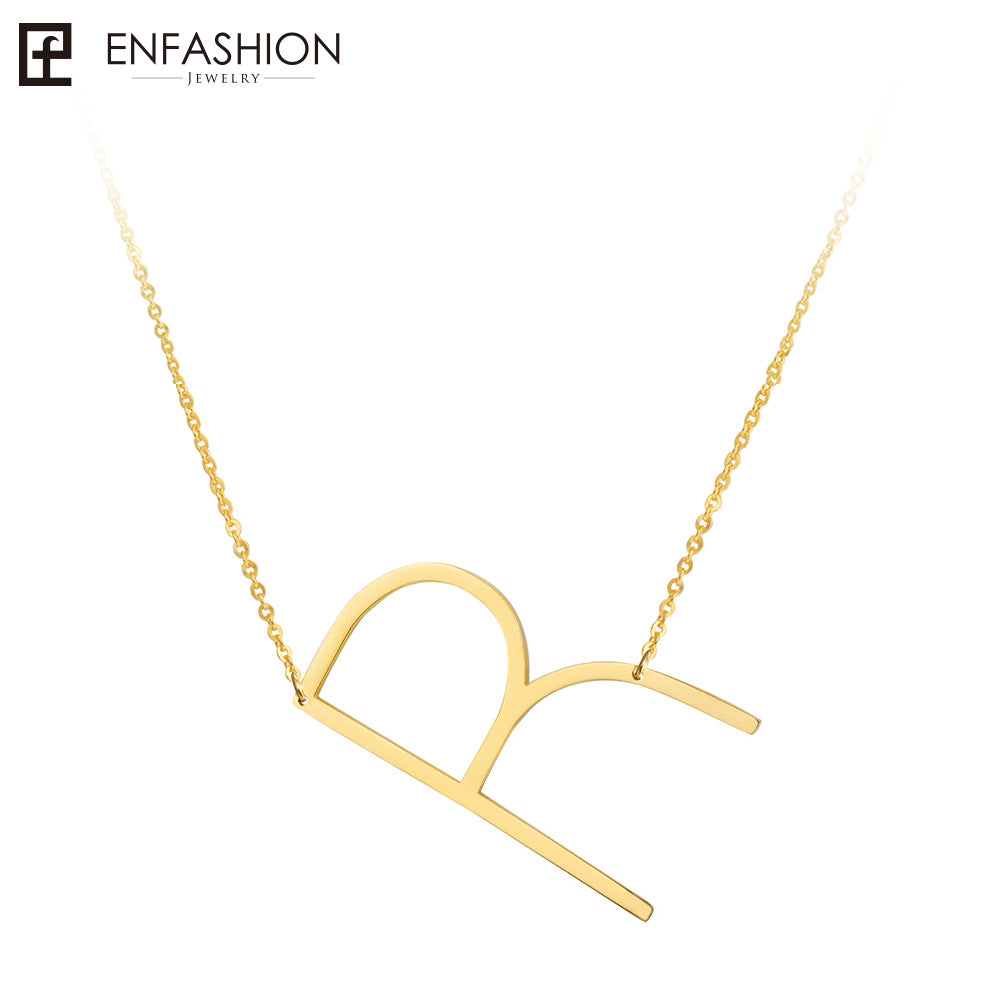 Letter Necklaces Alphabet Initial Pendants Necklace Gold Color Stainless Steel Choker Necklace for Women Jewelry