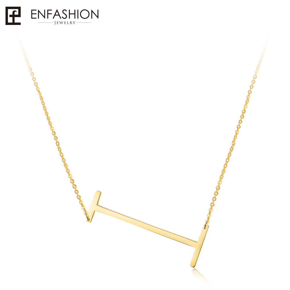 Letter Necklaces Alphabet Initial Pendants Necklace Gold Color Stainless Steel Choker Necklace for Women Jewelry