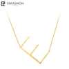 Letter Necklaces Alphabet Initial Pendants Necklace Gold Color Stainless Steel Choker Necklace for Women Jewelry