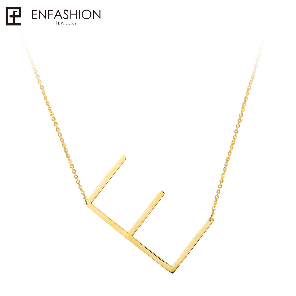 Letter Necklaces Alphabet Initial Pendants Necklace Gold Color Stainless Steel Choker Necklace for Women Jewelry