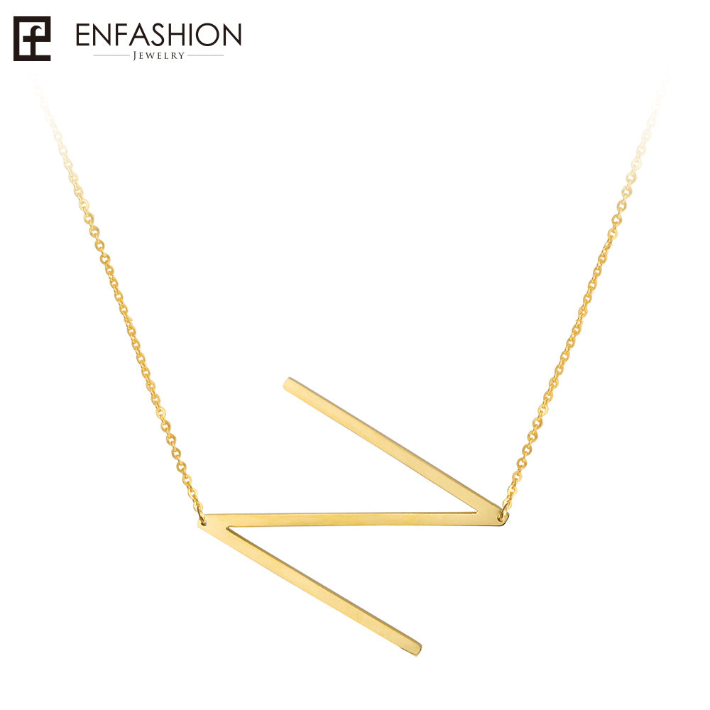 Letter Necklaces Alphabet Initial Pendants Necklace Gold Color Stainless Steel Choker Necklace for Women Jewelry