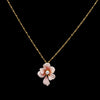 Enamel Colour Ceramic Glaze Pink Flower Pearl Pendant Chokers Necklace Accessories