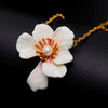 Enamel Colour Ceramic Glaze Sakura Pearl Pendant Chokers Necklace Accessories