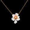 Enamel Colour Ceramic Glaze Sakura Pearl Pendant Chokers Necklace Accessories