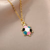 Enamel Green Turtle Pendant Necklace for Women Men Stainless Steel Gold Color Necklaces 2023 Trend Aesthetic Jewerly collares