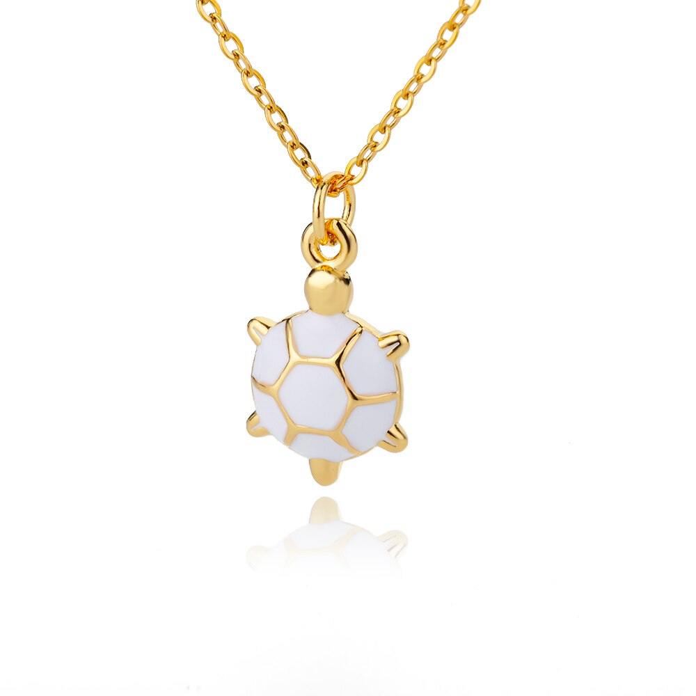 Enamel Green Turtle Pendant Necklace for Women Men Stainless Steel Gold Color Necklaces 2023 Trend Aesthetic Jewerly collares
