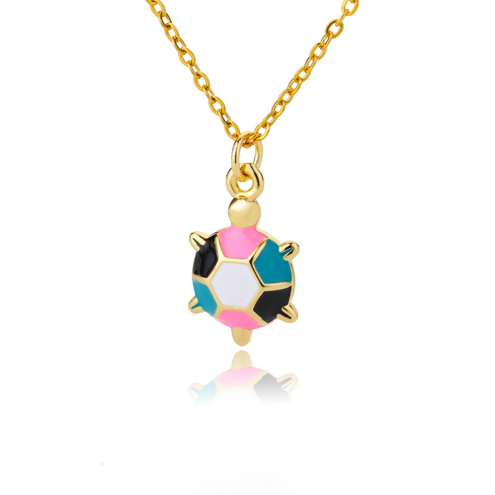 Enamel Green Turtle Pendant Necklace for Women Men Stainless Steel Gold Color Necklaces 2023 Trend Aesthetic Jewerly collares