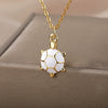 Enamel Green Turtle Pendant Necklace for Women Men Stainless Steel Gold Color Necklaces 2023 Trend Aesthetic Jewerly collares