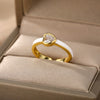 Enamel Heart Rings For Women Open Adjustable Colorful Zircon Ring 2023 Trend Boho Party Jewerly Wedding Couple Gift bague femme