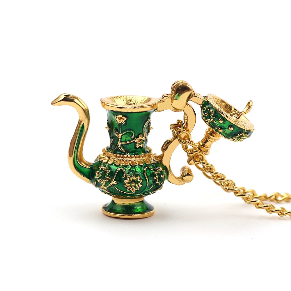 Enamel Teapot Pendant Necklace Long Chain Hand Painted Colorful Teapot Necklace Jewelry Bijoux Femme Gifts For Women