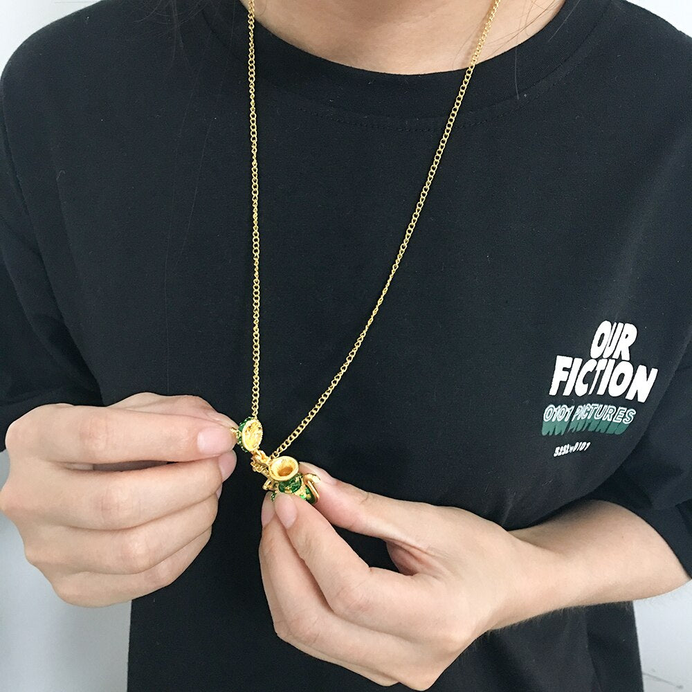 Enamel Teapot Pendant Necklace Long Chain Hand Painted Colorful Teapot Necklace Jewelry Bijoux Femme Gifts For Women