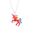 Enamel Unicorn Pendant Necklaces For Women Jewelry Silver Plated Animal Necklace Choker Collar Chains nB